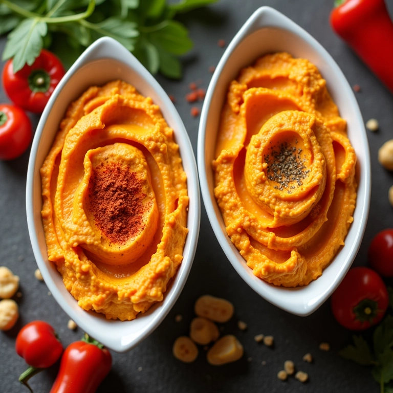 Homus com páprica doce e picante.