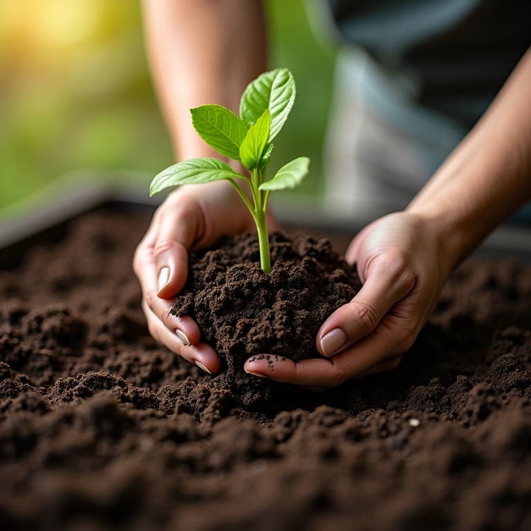 Preparando o substrato adequado para sementeira.