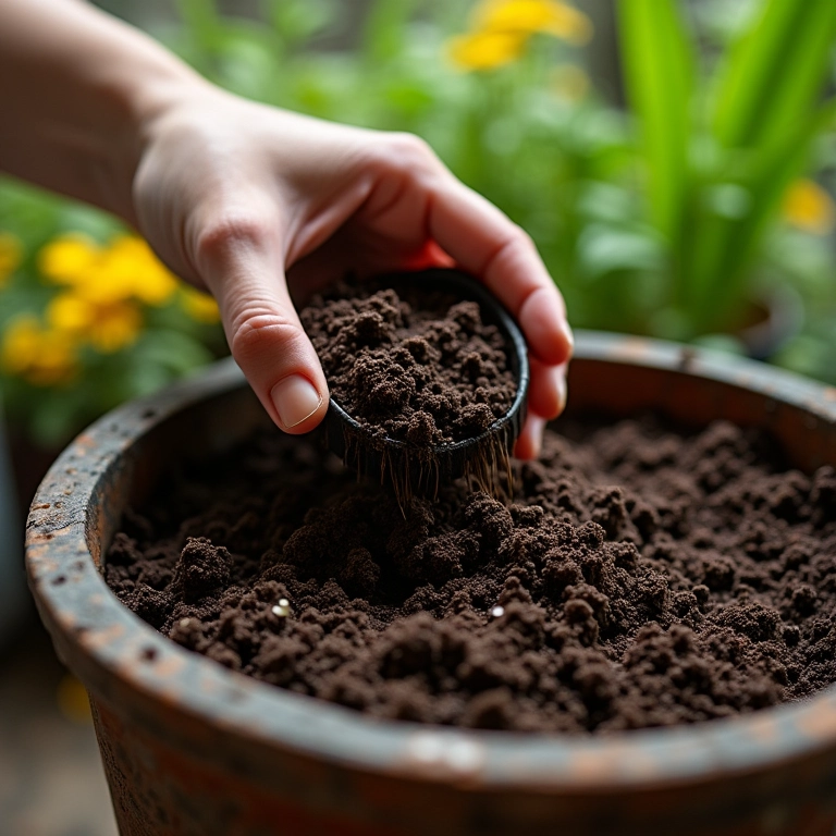 Preparando substrato nutritivo para acerola em vaso.