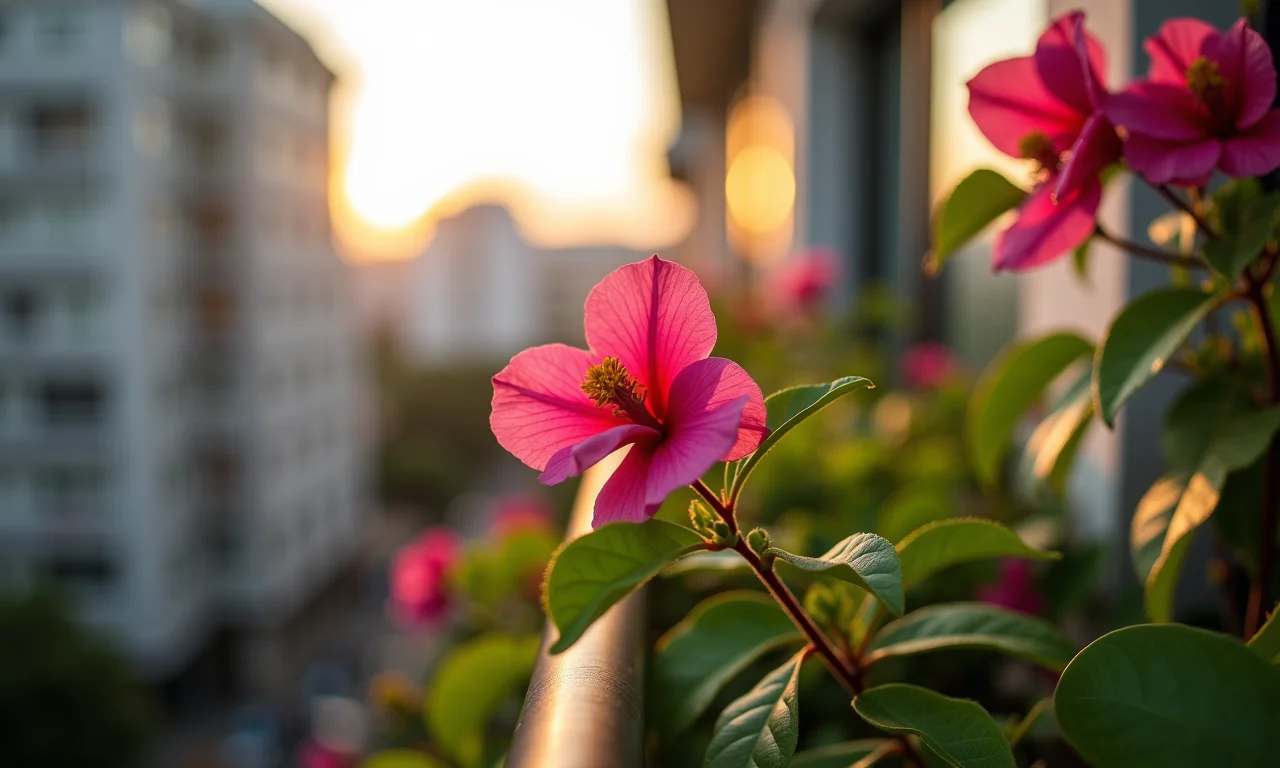 Primavera crescendo em uma varanda de apartamento em São Paulo.
