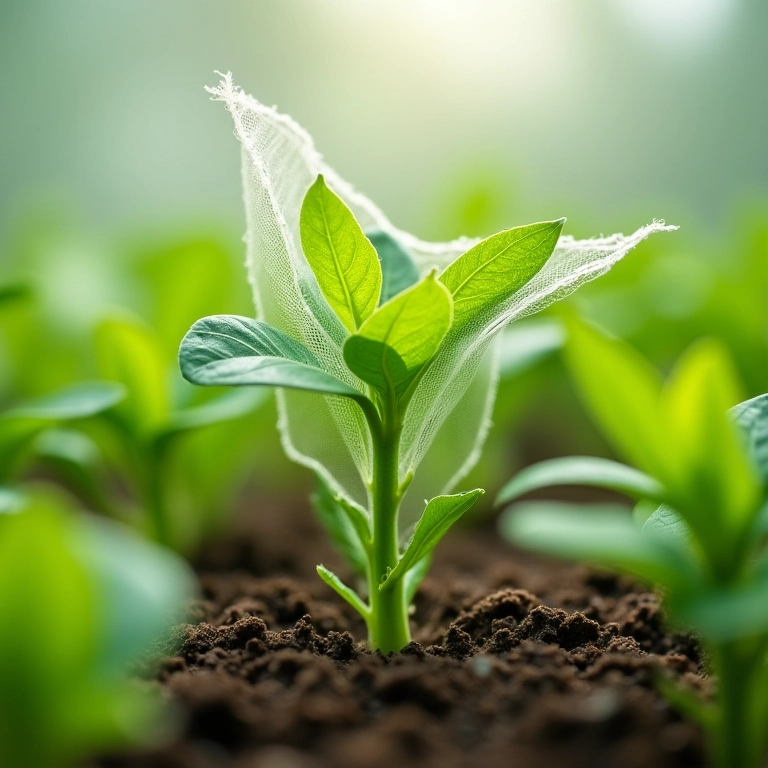 Protegendo sementeiras de pragas com tela.