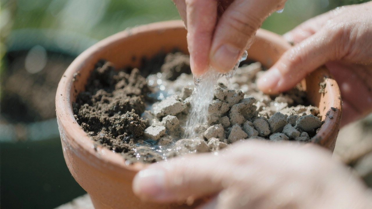 Reutilização da argila expandida para um jardinagem sustentável.