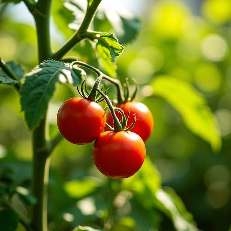 Tomates protegidos com bicarbonato.