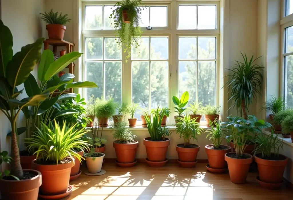 Aclimatação de plantas em ambiente iluminado