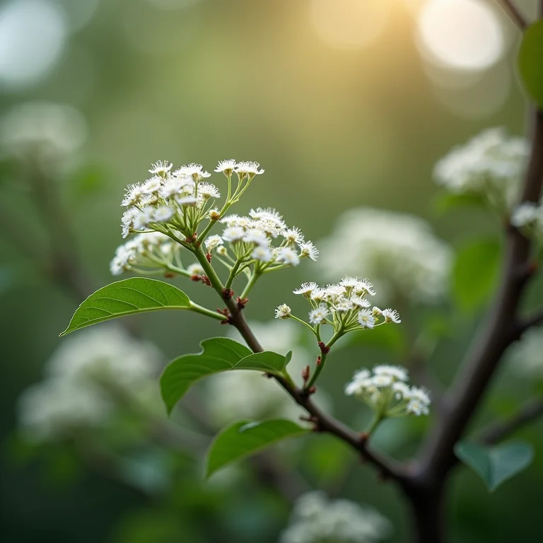 Alfeneiro com flores brancas