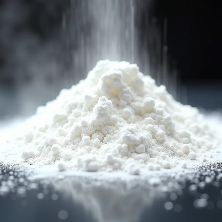 Alta concentração de pó de bicarbonato de sódio.