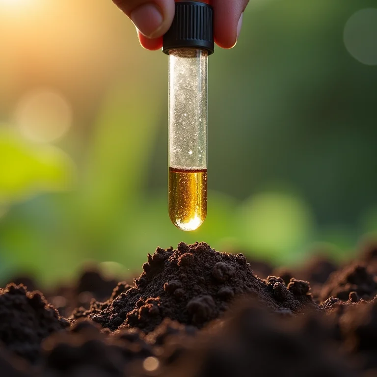 Amostra de solo sendo analisada