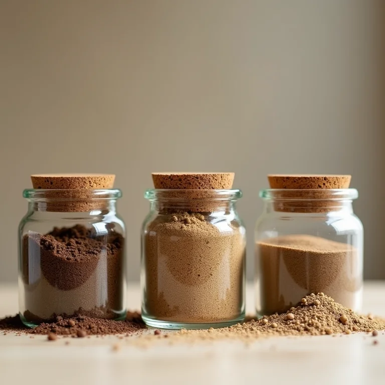 Amostras de diferentes tipos de solo