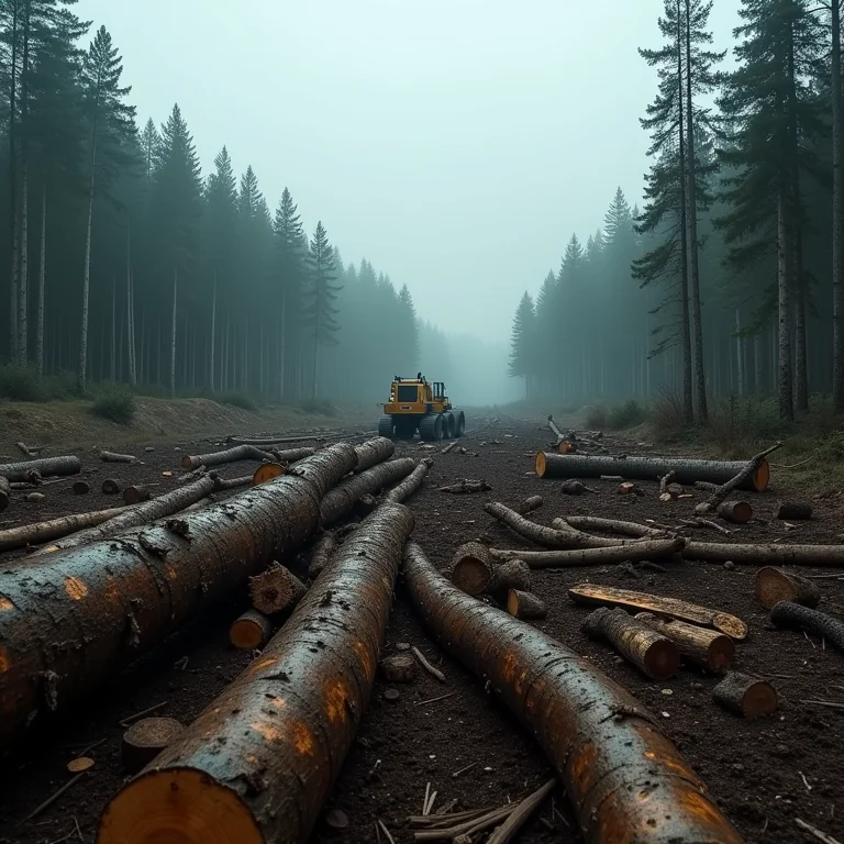 Área devastada pela exploração madeireira na Guerra do Contestado.