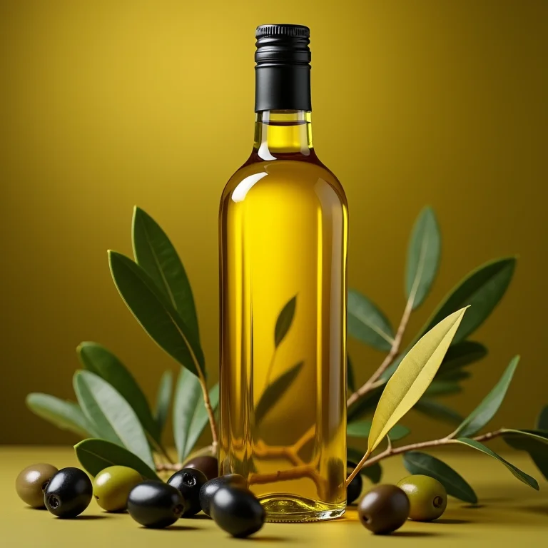 Azeite de oliva extra virgem e azeitonas