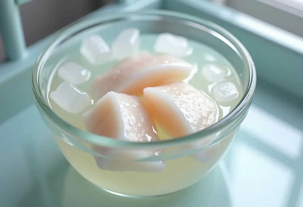Bacalhau de molho na geladeira