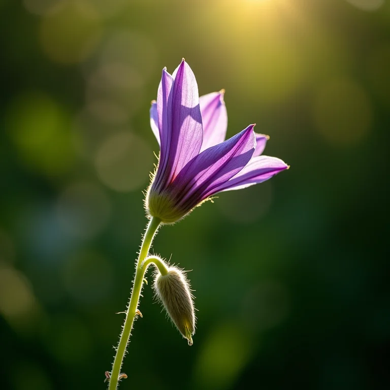 Campânula dividida entre sol forte e sombra.