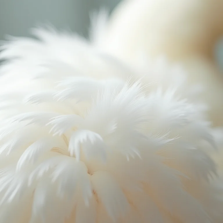 Close-up de penas de ganso macias e delicadas