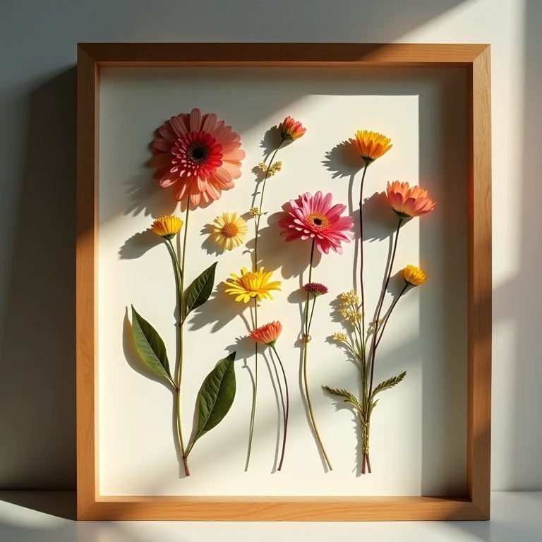 Close-up de prensa de madeira com flores sendo prensadas