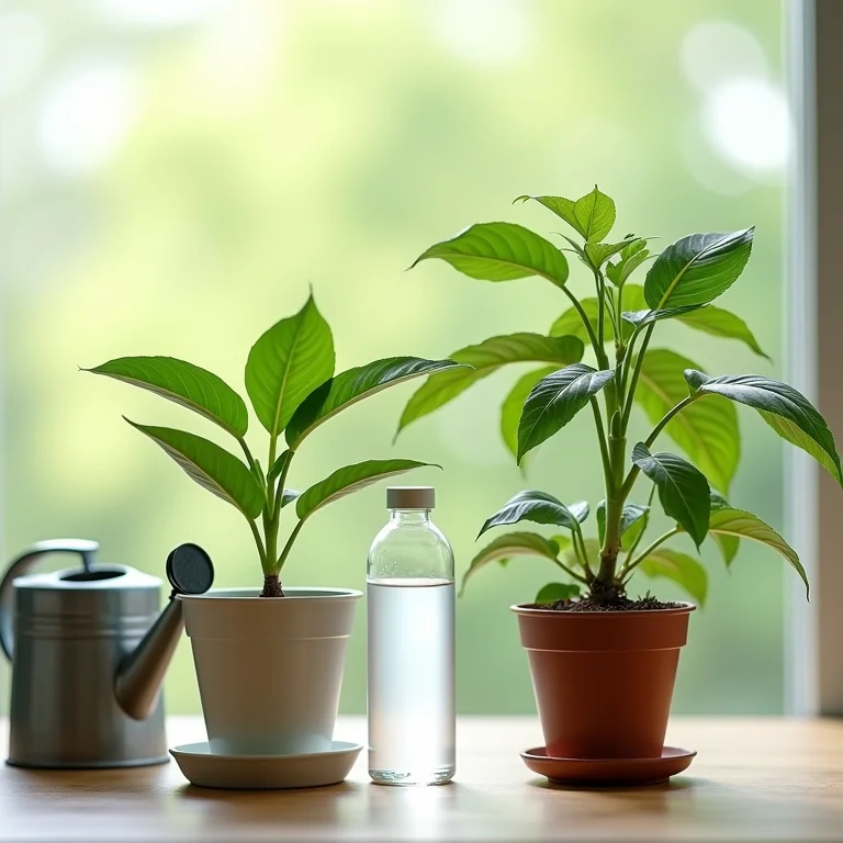 Comparação de planta saudável e planta doente com uso de peróxido de hidrogênio.