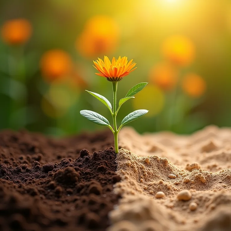 Comparativo de solo fértil e solo inadequado com mudas de gazânia