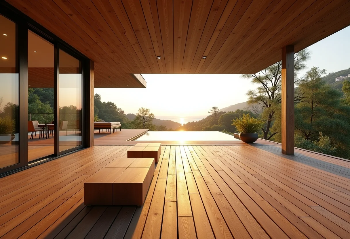 Deck de madeira Itaúba com design moderno e elegante