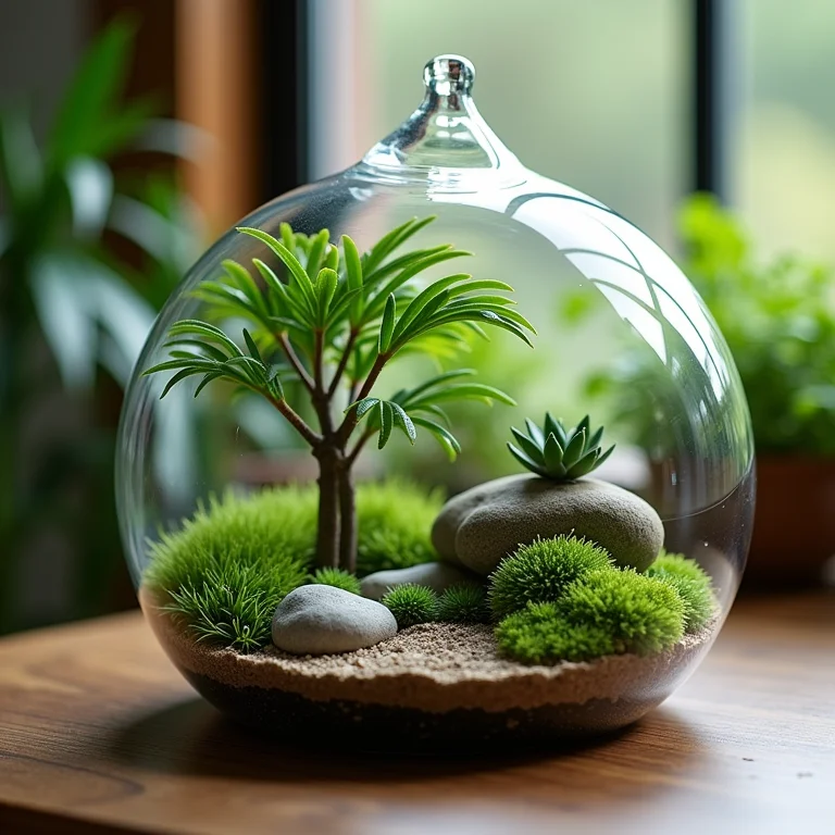 Diferentes estilos de jardins em terrários