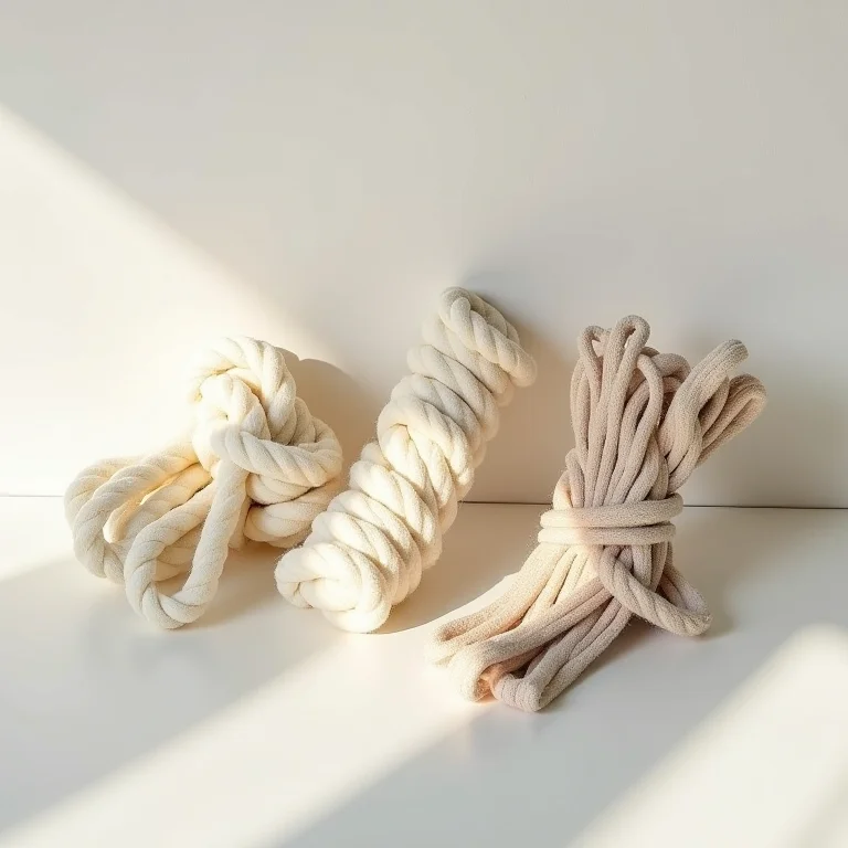 Diferentes tipos de materiais para pavios de irrigação por capilaridade: corda de algodão, feltro, cordão de nylon