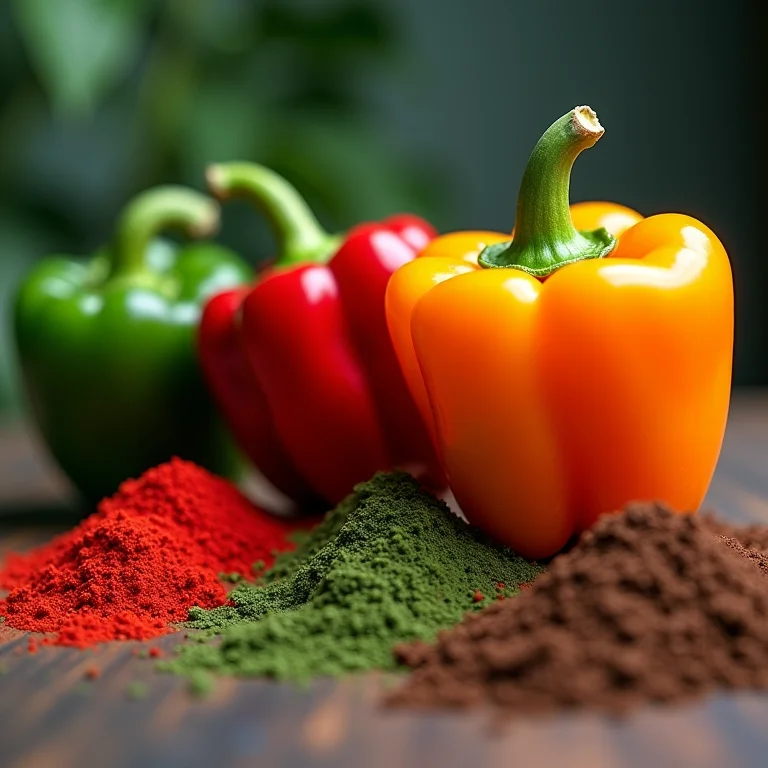 Diferentes tipos de pimenteiras com adubos específicos para cada variedade.