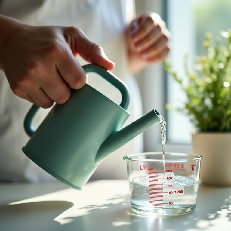 Diluindo peróxido de hidrogênio para uso em plantas.