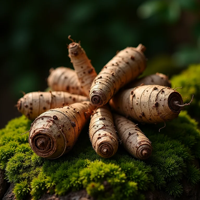 Diversidade de raízes com diferentes texturas e cores.