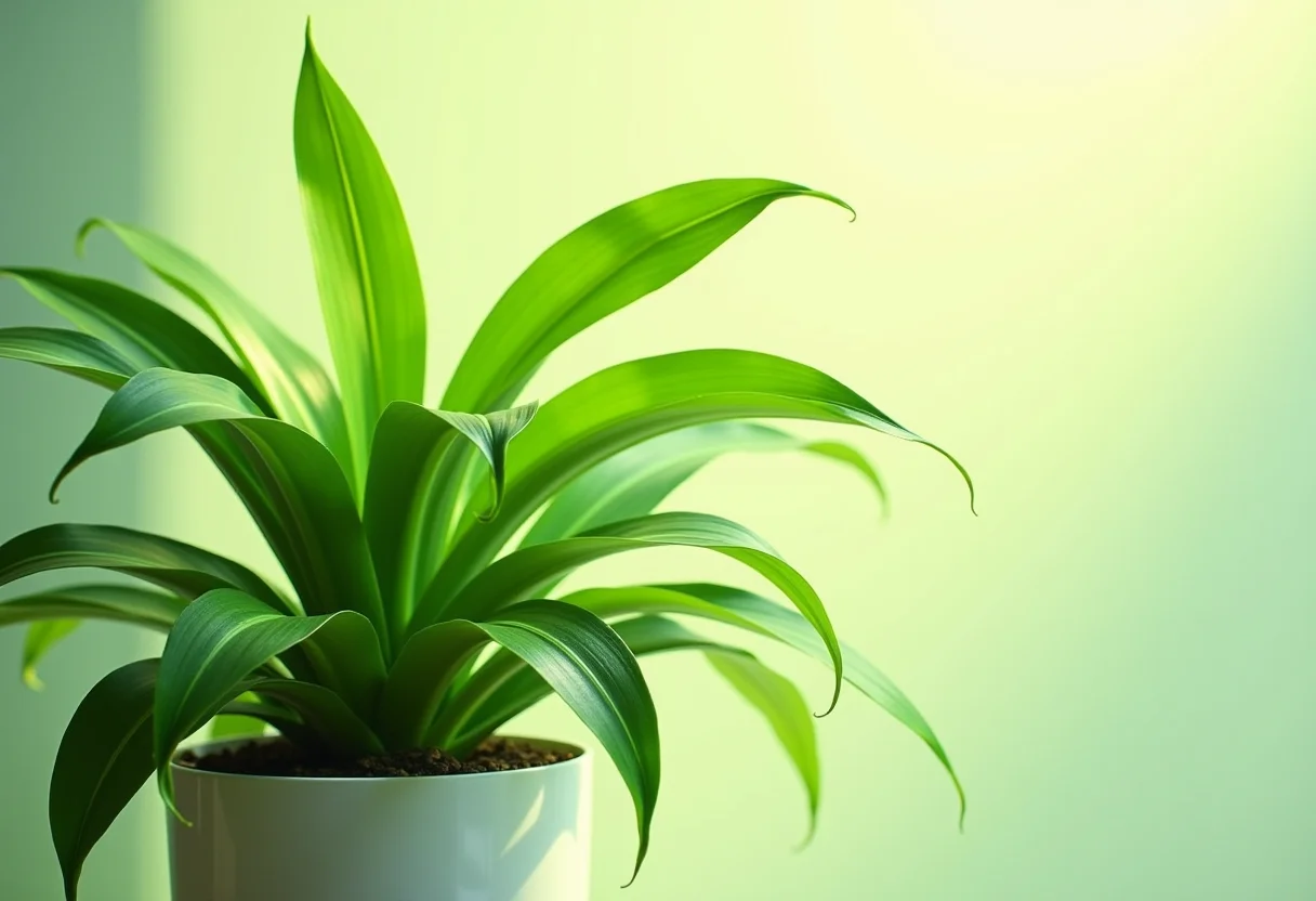 Dracena Tricolor exuberante em ambiente minimalista