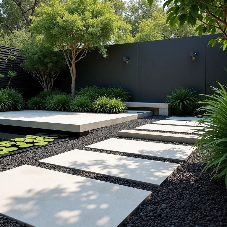 Elementos de design minimalista para jardim moderno