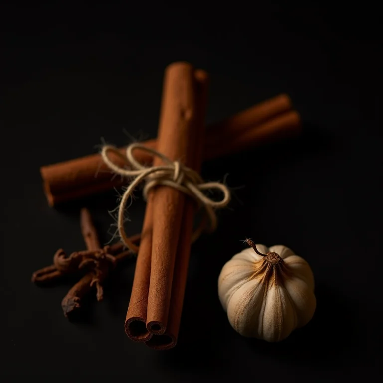 Especiarias quentes: canela, cravo e noz-moscada.