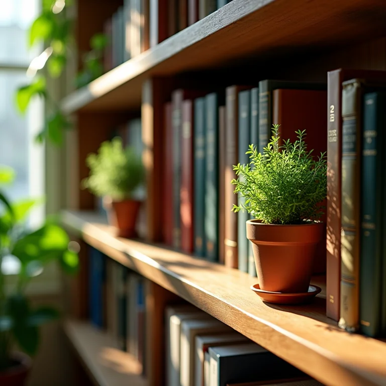 Estante com plantas para um toque natural