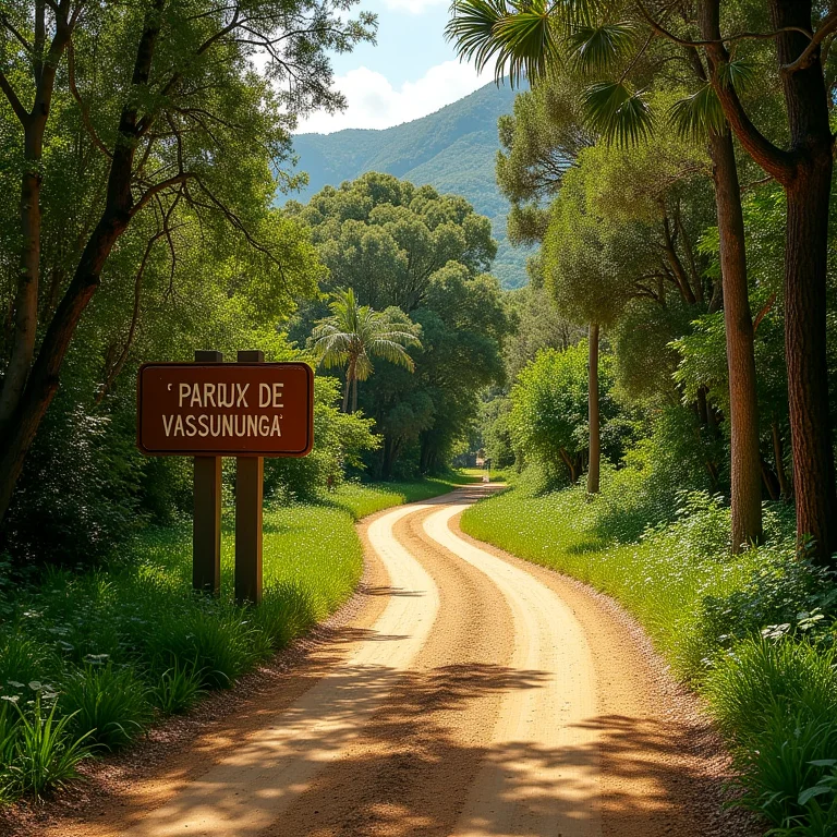 Estrada de acesso ao Parque de Vassununga.