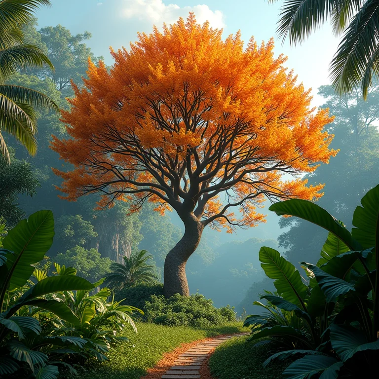 Eucalipto arco-íris em seu habitat natural.