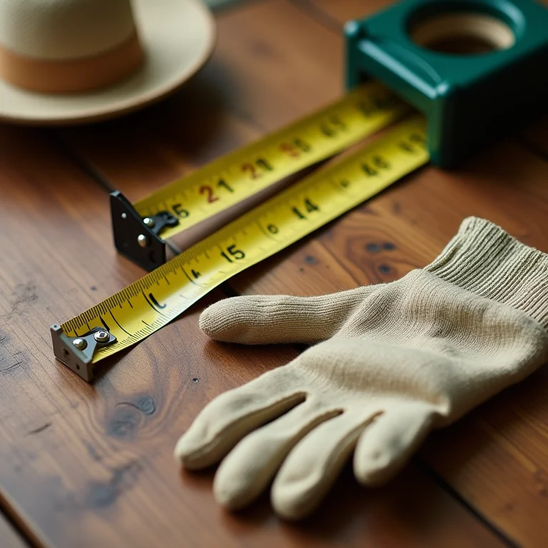 Ferramentas para análise do espaço e do solo do jardim.