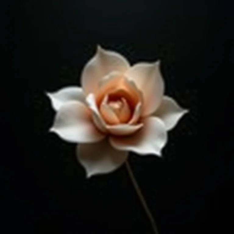 Flor de papel danificada pela umidade