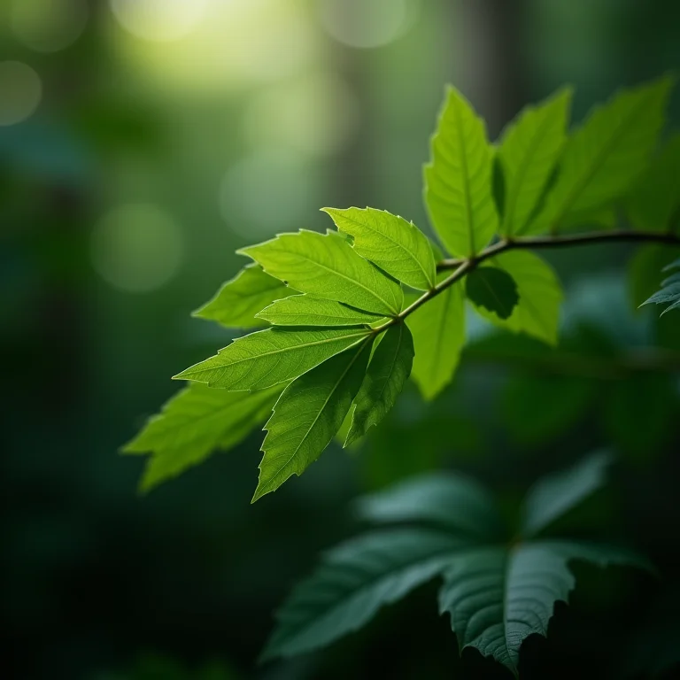 Folhas de Akòko em seu habitat natural, preservando a natureza