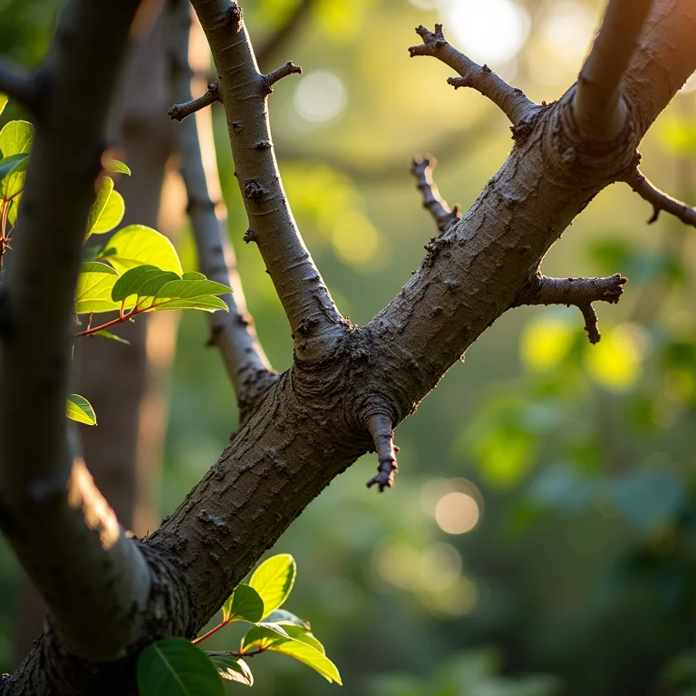Galhos secos e doentes sendo removidos de uma árvore.