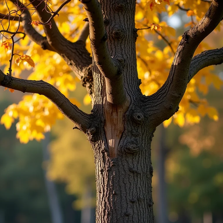 Impacto na saúde da árvore devido a cupins.