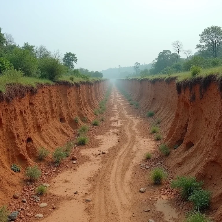 Impactos ambientais da Guerra do Contestado: erosão e desmatamento.