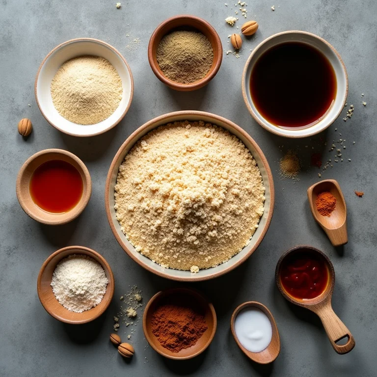 Ingredientes básicos para preparar seitan caseiro.