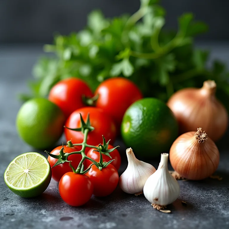 Ingredientes frescos utilizados na culinária mexicana.