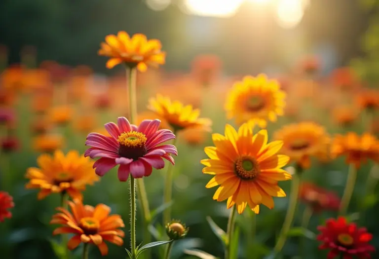 Jardim florido com flores de fácil cuidado