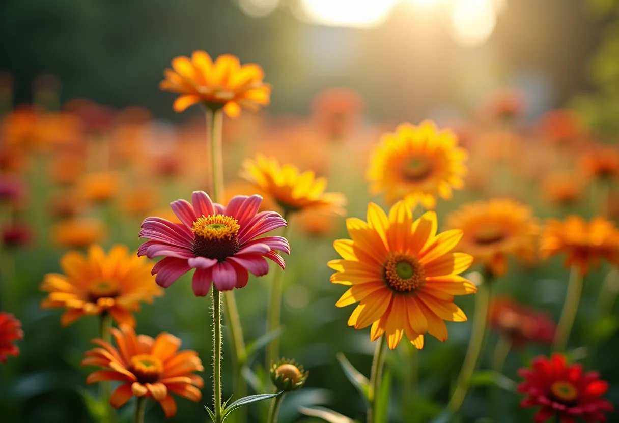 Jardim florido com flores de fácil cuidado