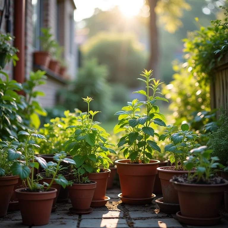 Jardim urbano com PANCs.