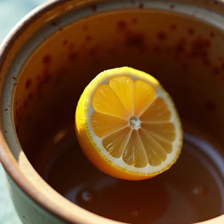 Limão sendo usado para limpar mancha de curry.
