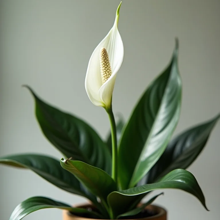 Lírio da Paz com flor branca.