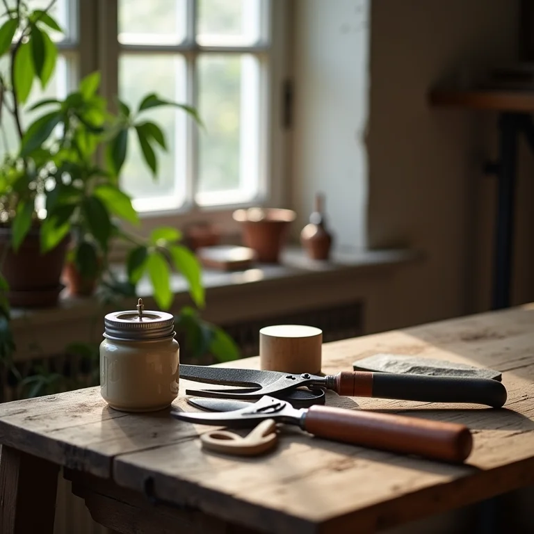Manutenção de ferramentas de poda.