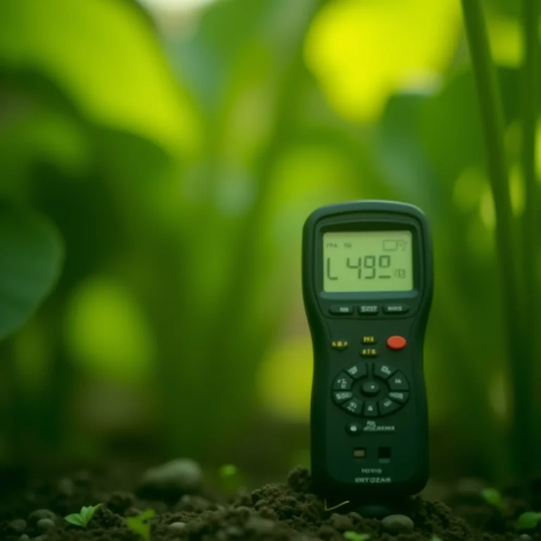 Medindo a luz em um jardim.