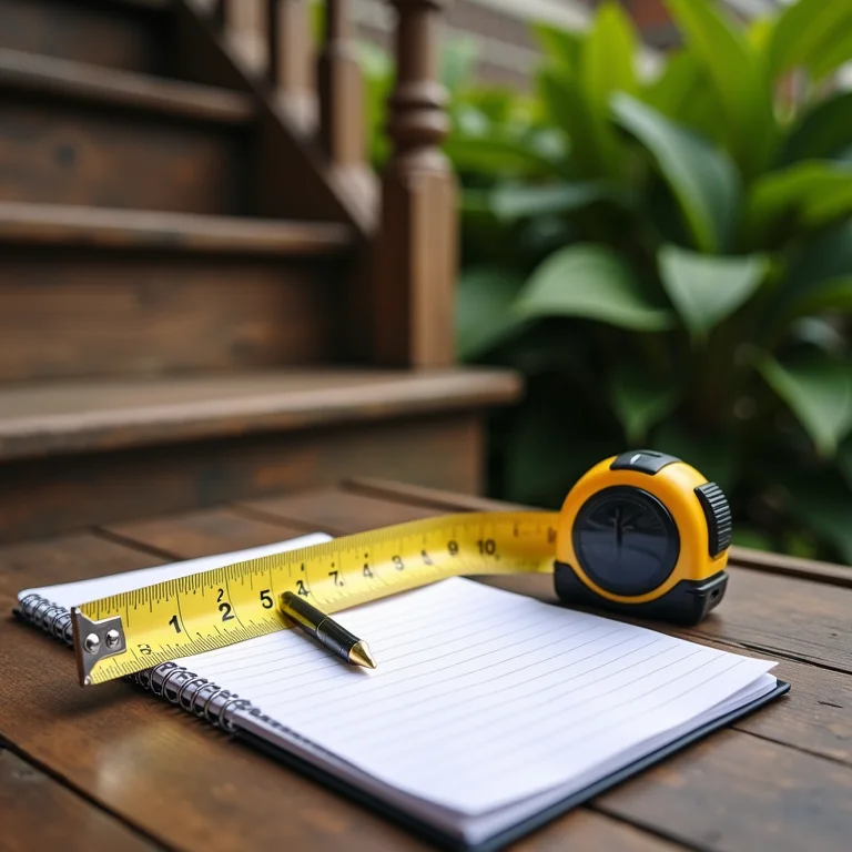 Medindo o espaço sob a escada para um jardim