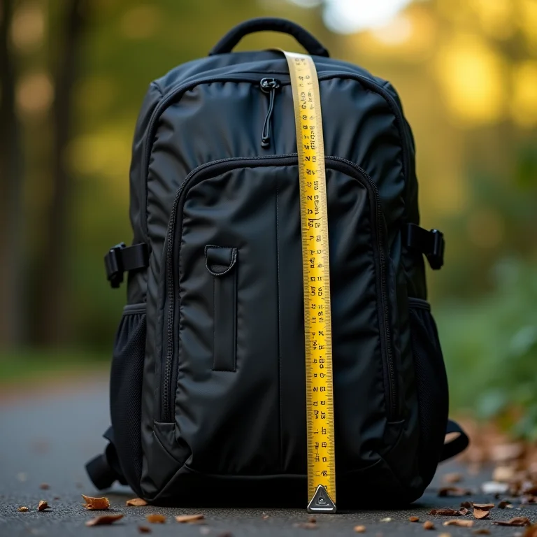 Medindo o tamanho ideal de uma mochila de camping.