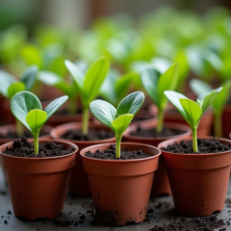 Mudanças em pequenos vasos marcados com as fases da lua.